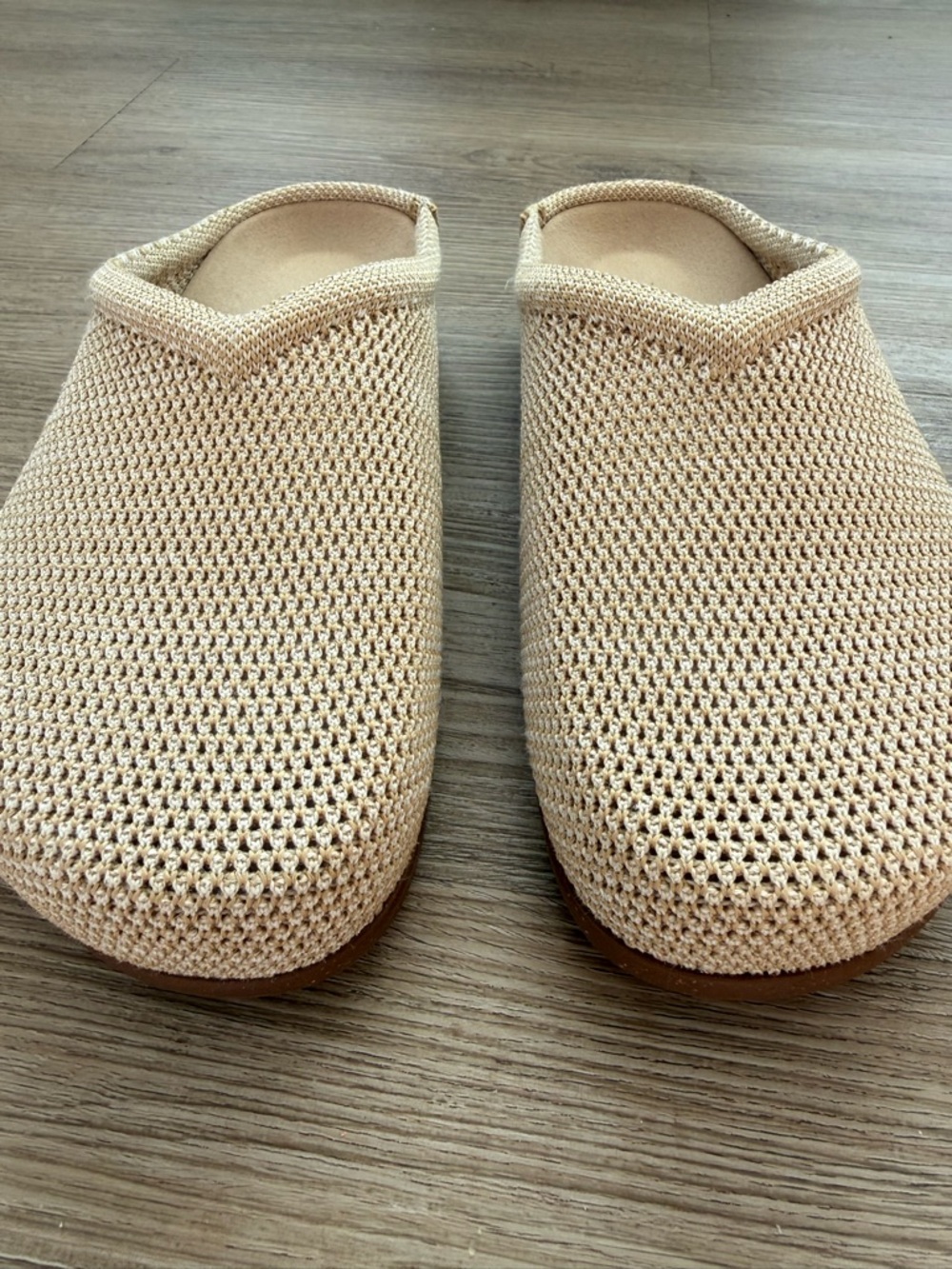 Rothy's Hemp Casual Clog Slip On Comfort Shoes Pelican Raffia Knit Washable Sz 7 - Picture 4 of 12